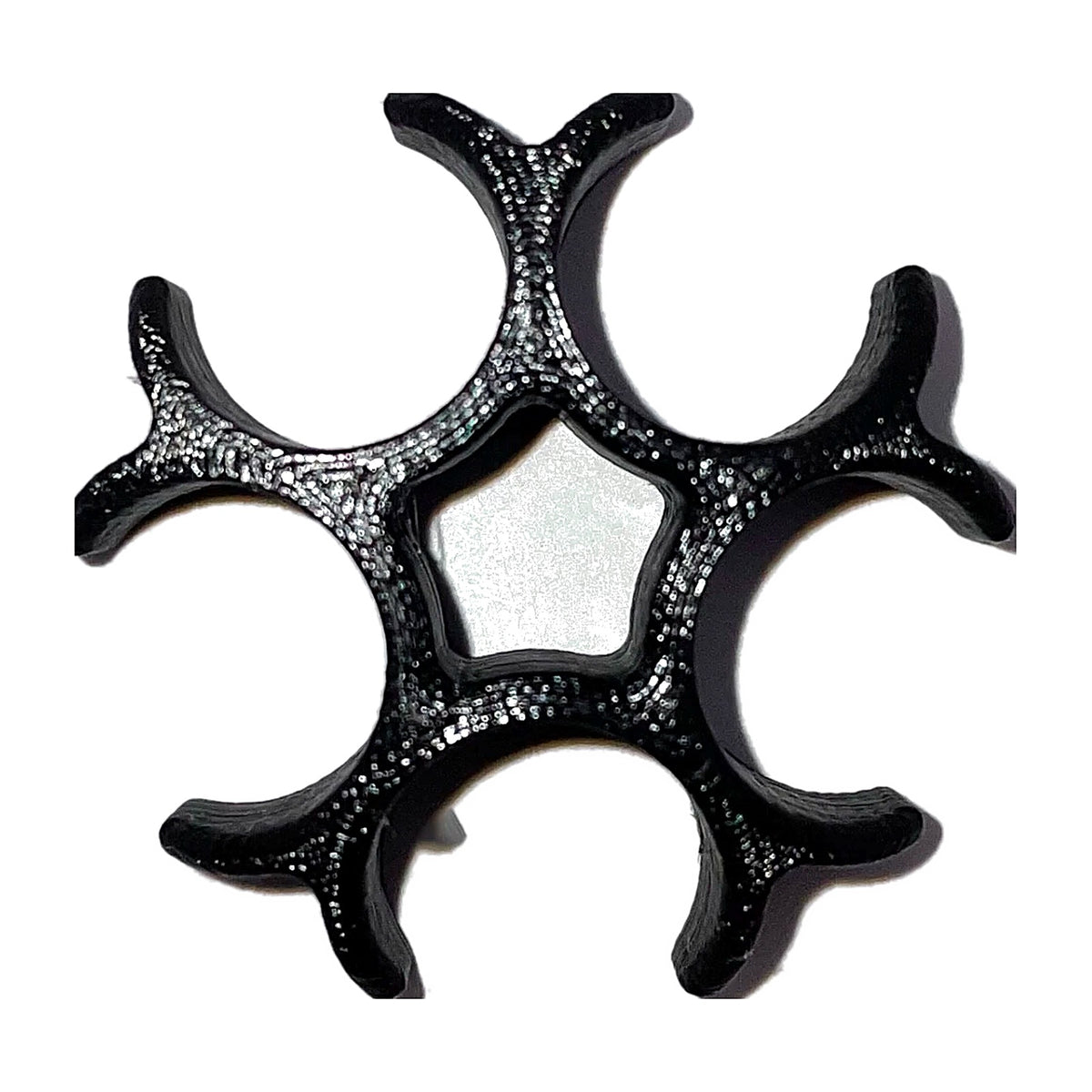 Black 5-tube support clamp, top view showing the five tube openings