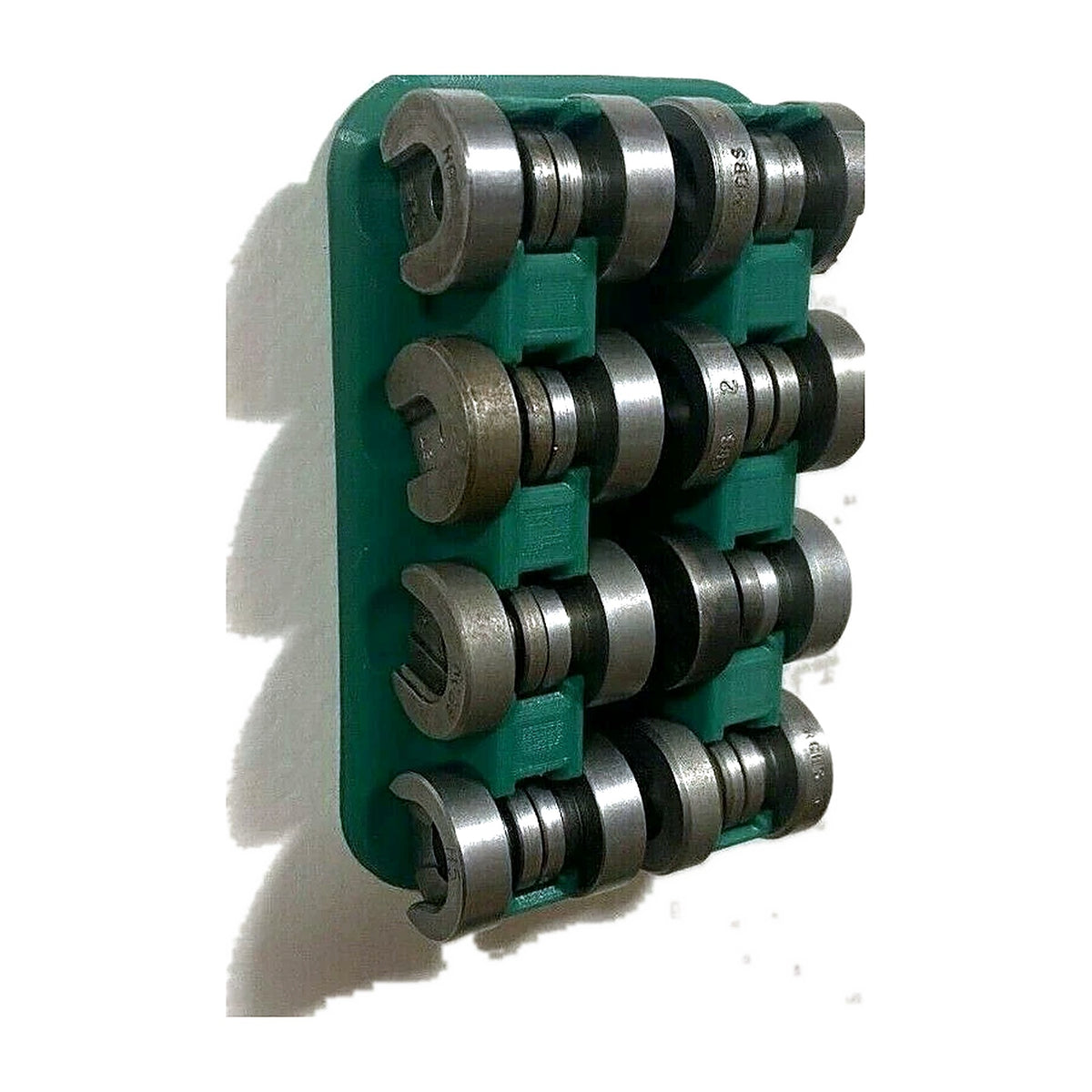 Green wall rack holding shell holders