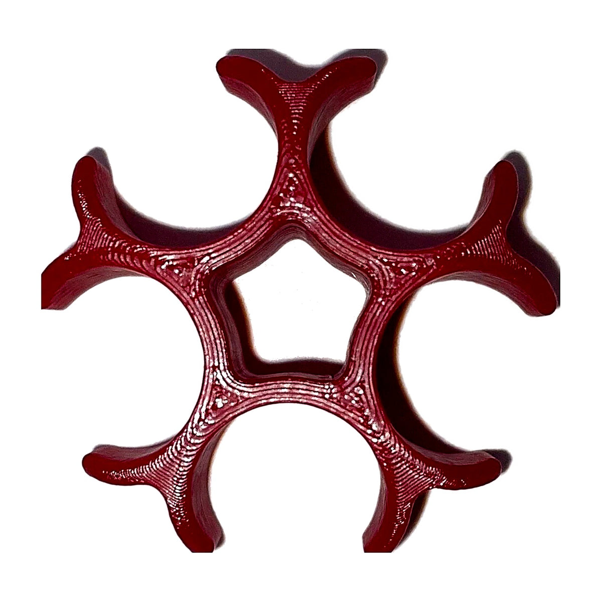 Red 5-tube support clamp, top view