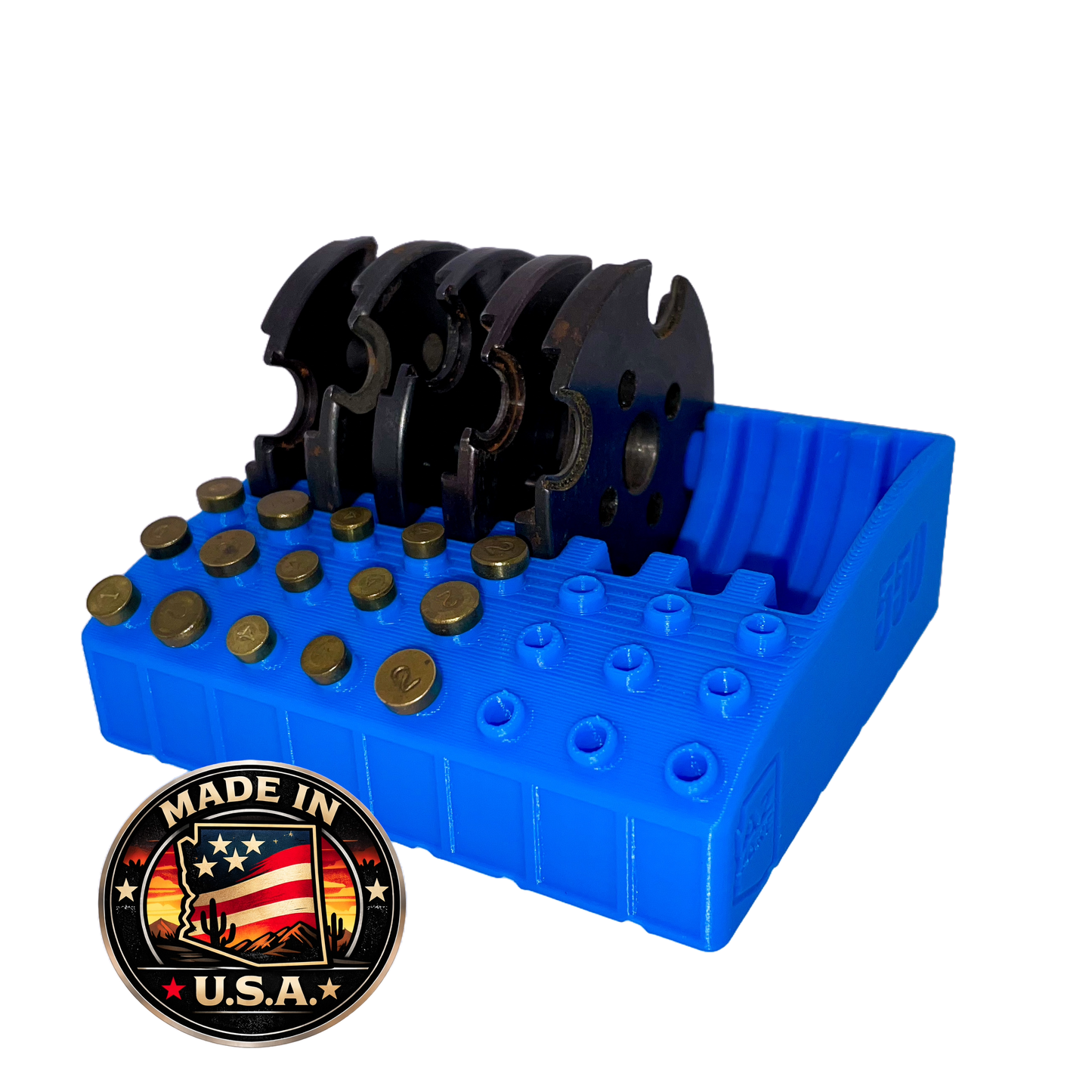 Shell Plate and Locator Pin Holder for Dillon 550 Caliber Conversion Kits