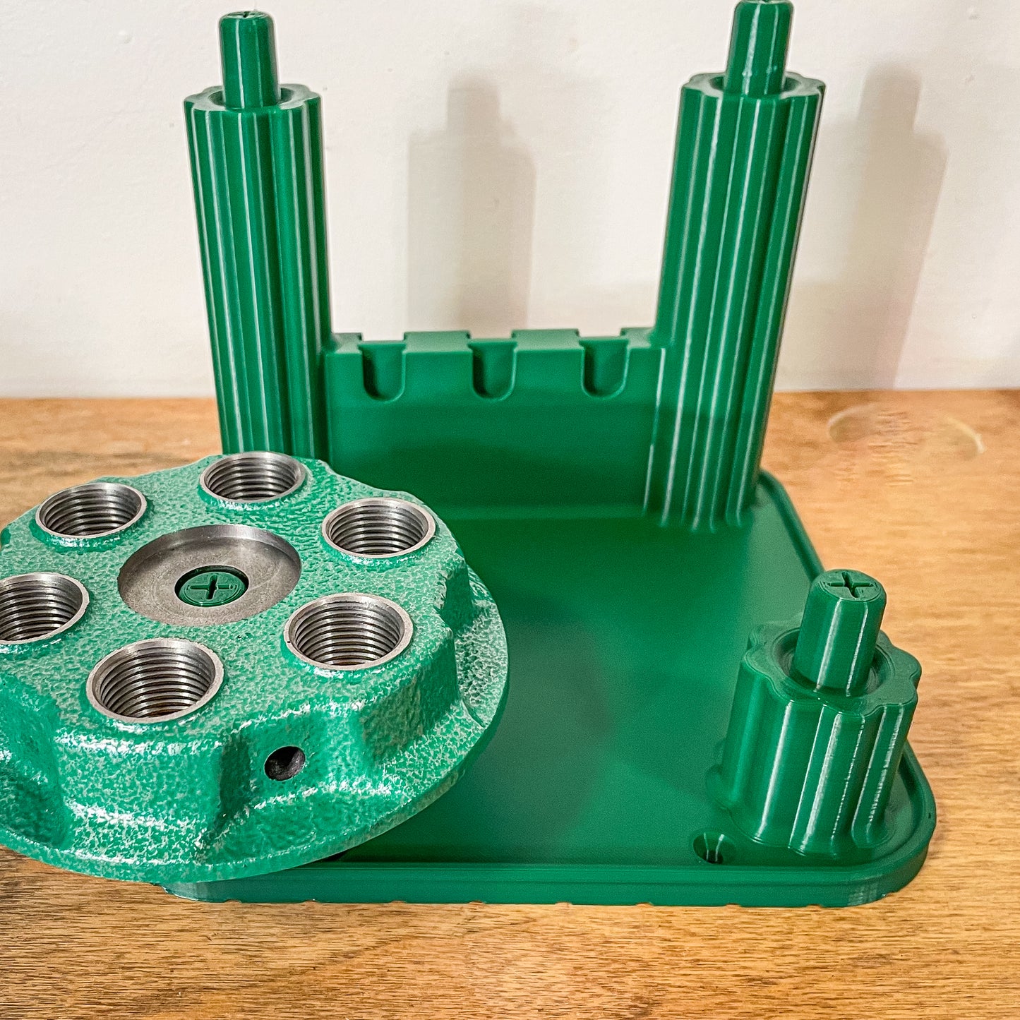 Bench Top Holder for 4 RCBS Turrets with Enhanced Shell Holder Storage