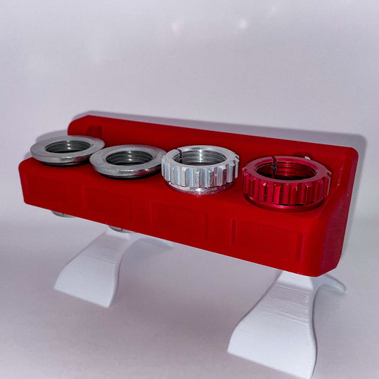Horizontal 4-Die Storage Rack for LEE or Hornady Quick Change Bushings - 3D Printed