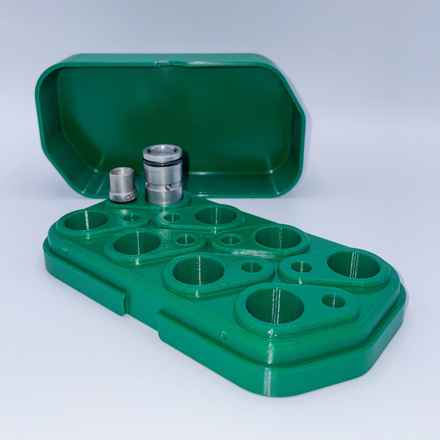 8-Die & 8-Punch Lube Sizer Organizer with Lid for RCBS Lube-A-Matic & Lyman